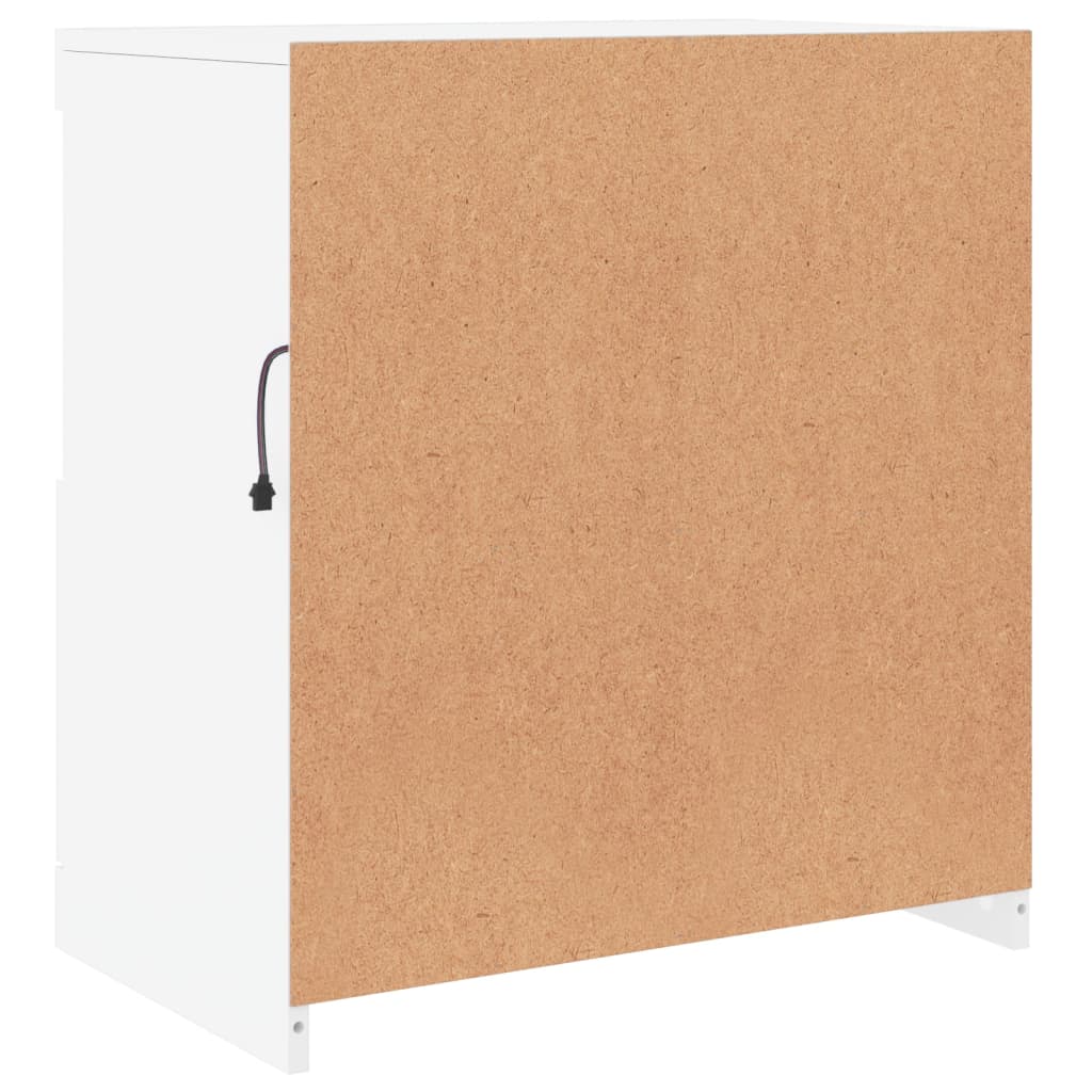 Modern Wooden Sideboard Storage Cabinet With LED Lights, 2 Doors & Shelves