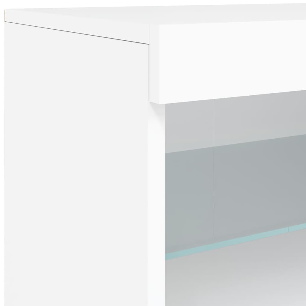 Modern Wooden Sideboard Storage Cabinet With LED Lights, 2 Doors & Shelves