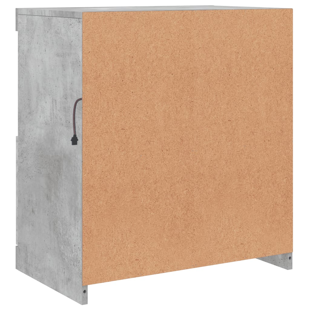 Modern Wooden Sideboard Storage Cabinet With LED Lights, 2 Doors & Shelves