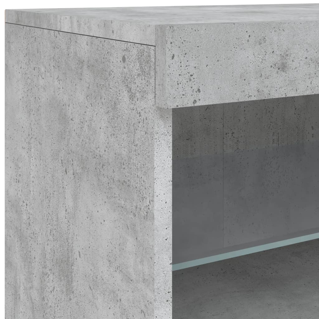 Modern Wooden Sideboard Storage Cabinet With LED Lights, 2 Doors & Shelves