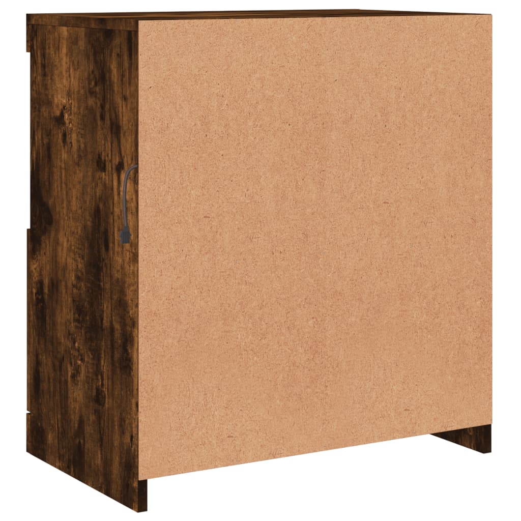 Modern Wooden Sideboard Storage Cabinet With LED Lights, 2 Doors & Shelves