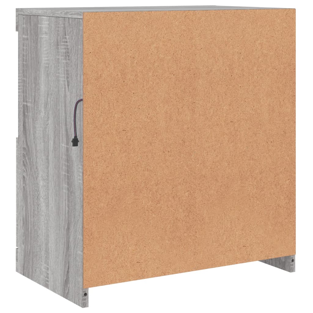 Modern Wooden Sideboard Storage Cabinet With LED Lights, 2 Doors & Shelves