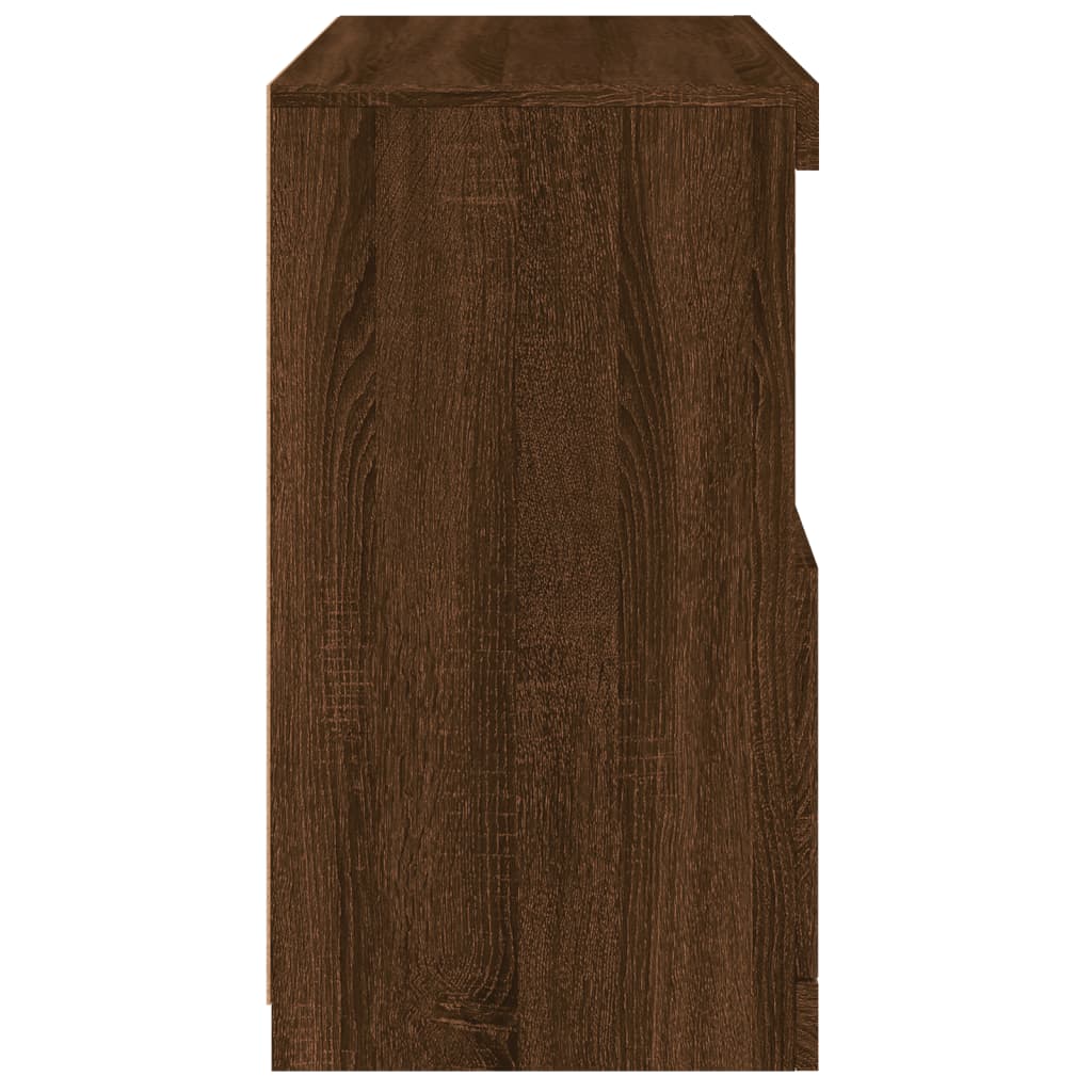 Modern Wooden Sideboard Storage Cabinet With LED Lights, 2 Doors & Shelves