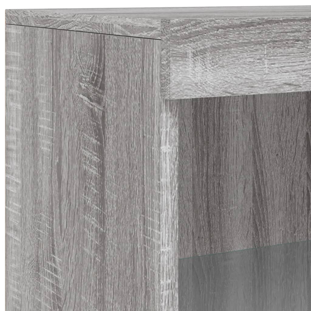 Sideboard with LED Lights Grey Sonoma 60.5x37x100 cm