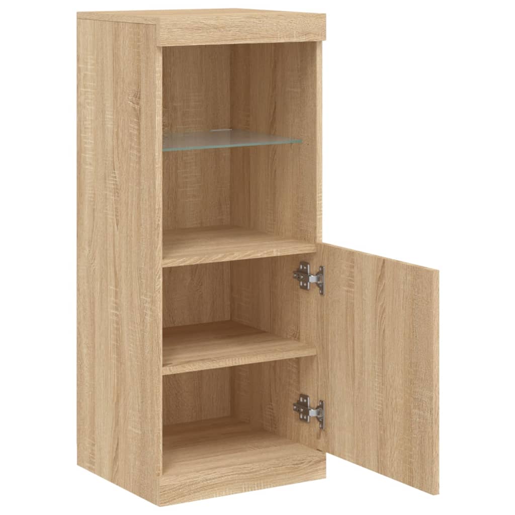 Sideboard with LED Lights Sonoma Oak 41x37x100 cm