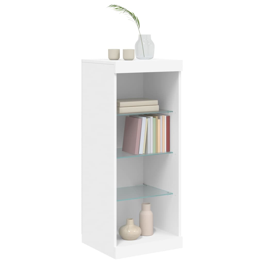 Modern Wooden Open Narrow Sideboard Storage Cabinet Unit With LED Lights