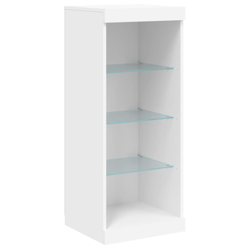 Modern Wooden Open Narrow Sideboard Storage Cabinet Unit With LED Lights