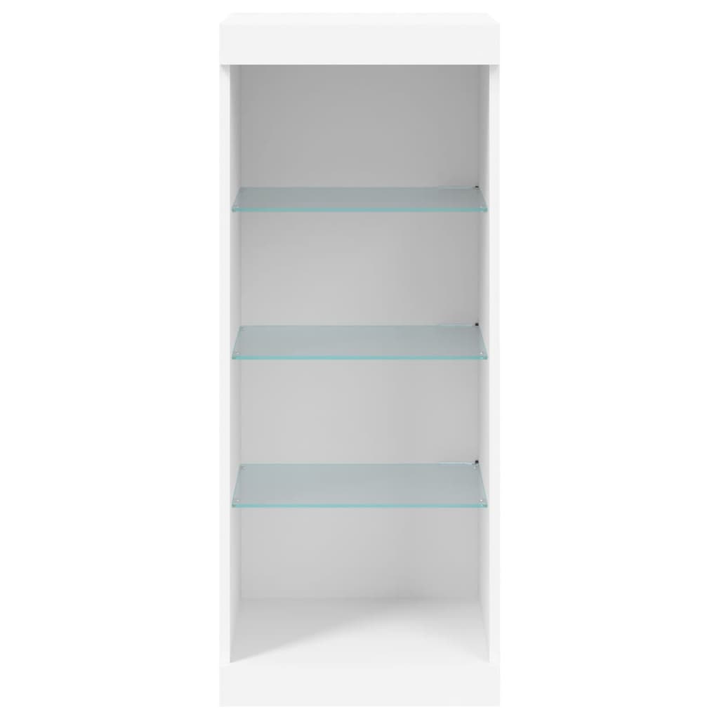 Modern Wooden Open Narrow Sideboard Storage Cabinet Unit With LED Lights