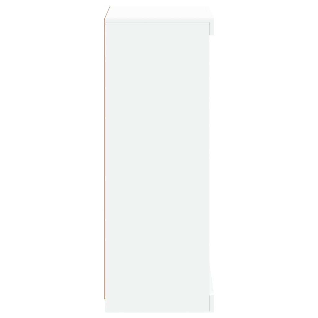 Modern Wooden Open Narrow Sideboard Storage Cabinet Unit With LED Lights