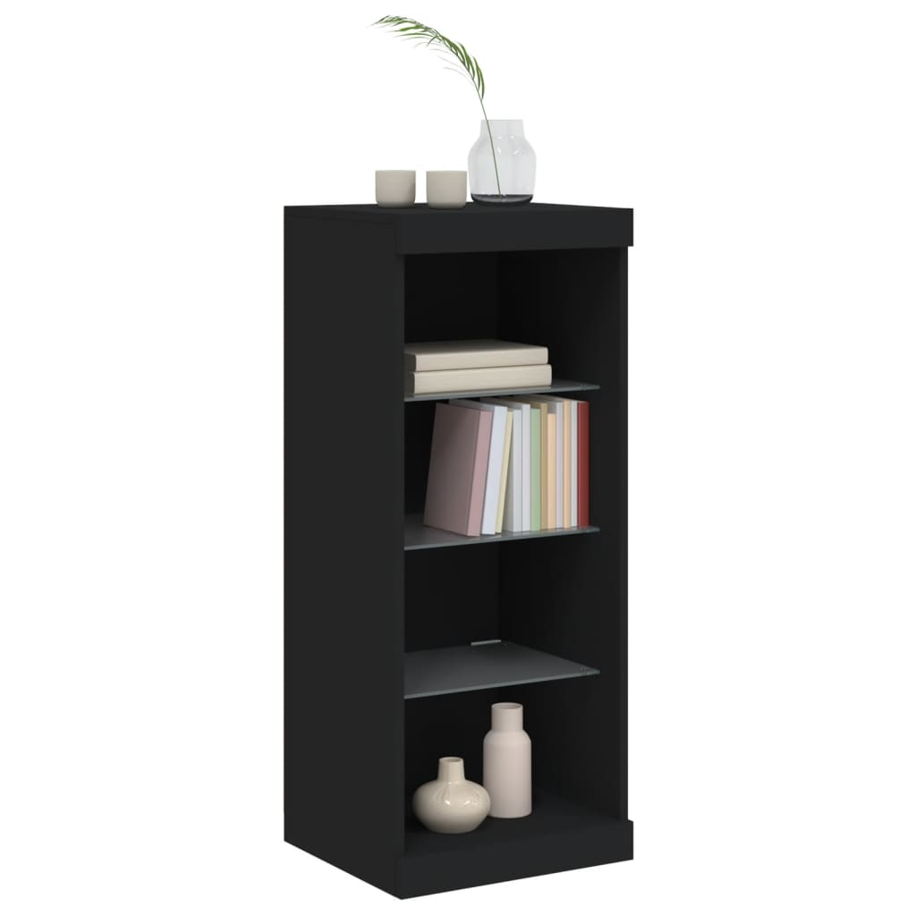 Modern Wooden Open Narrow Sideboard Storage Cabinet Unit With LED Lights