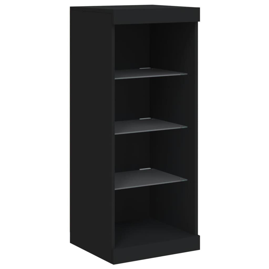 Modern Wooden Open Narrow Sideboard Storage Cabinet Unit With LED Lights
