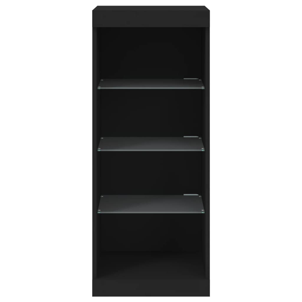 Modern Wooden Open Narrow Sideboard Storage Cabinet Unit With LED Lights