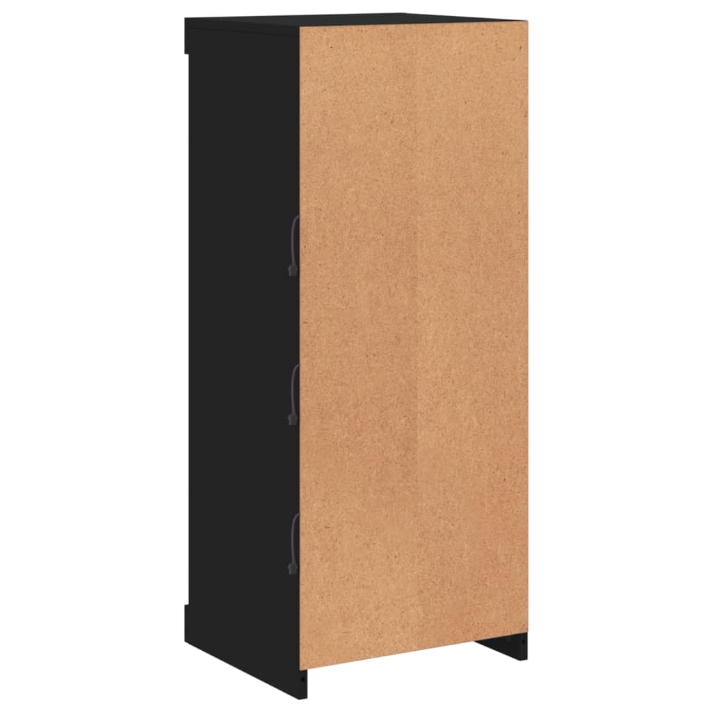Modern Wooden Open Narrow Sideboard Storage Cabinet Unit With LED Lights