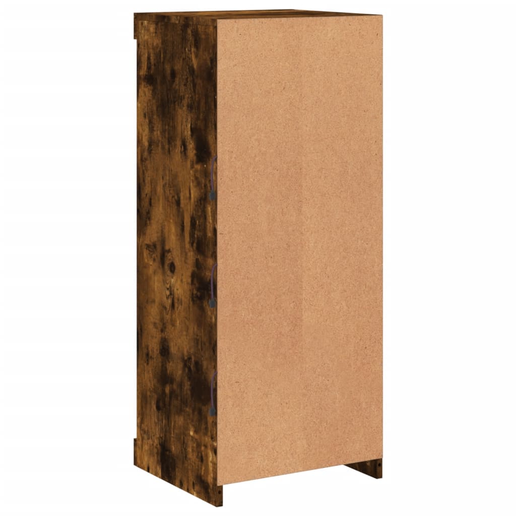 Modern Wooden Open Narrow Sideboard Storage Cabinet Unit With LED Lights