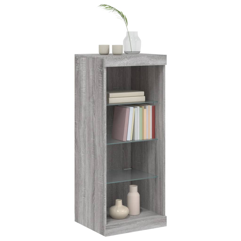 Sideboard with LED Lights Grey Sonoma 41x37x100 cm