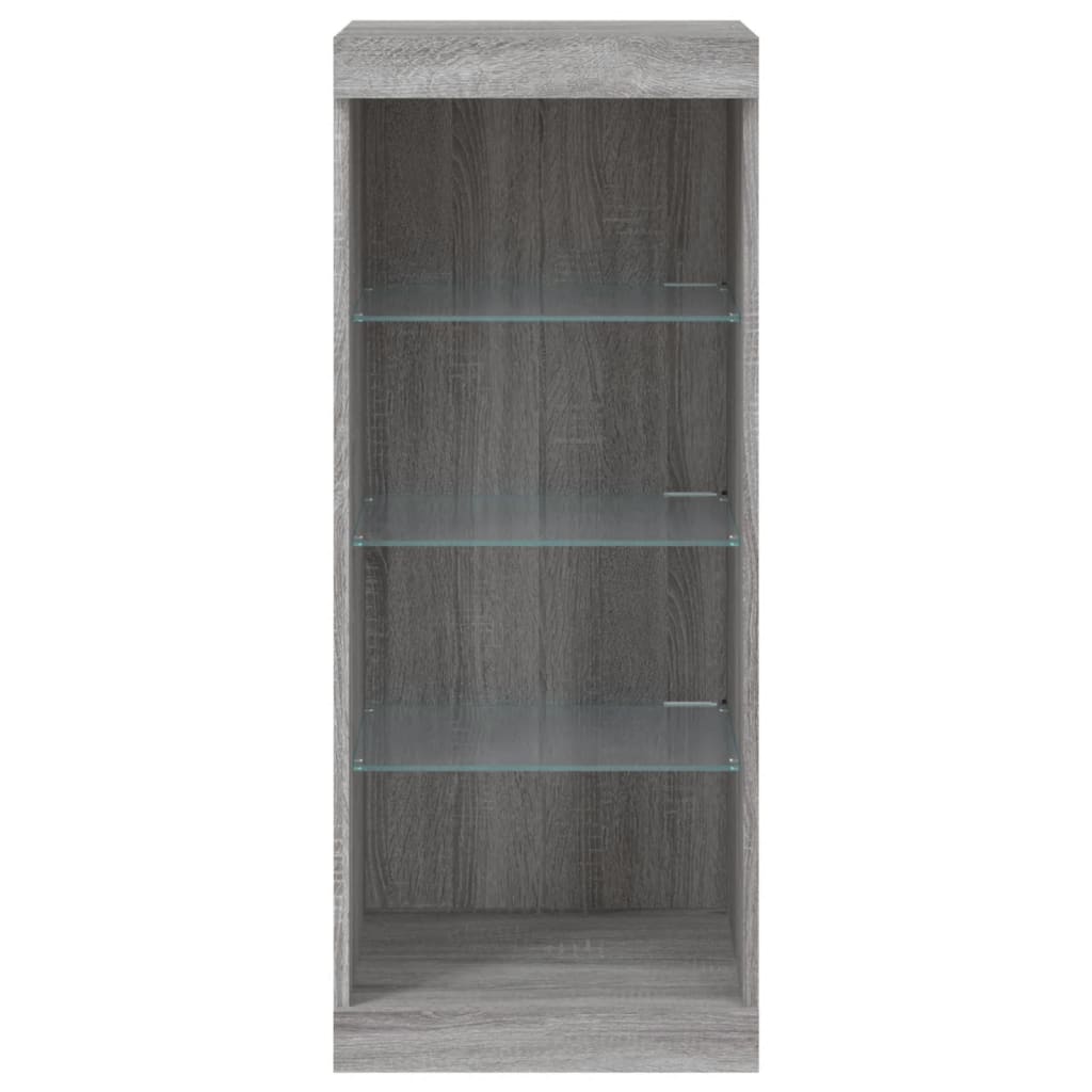 Sideboard with LED Lights Grey Sonoma 41x37x100 cm