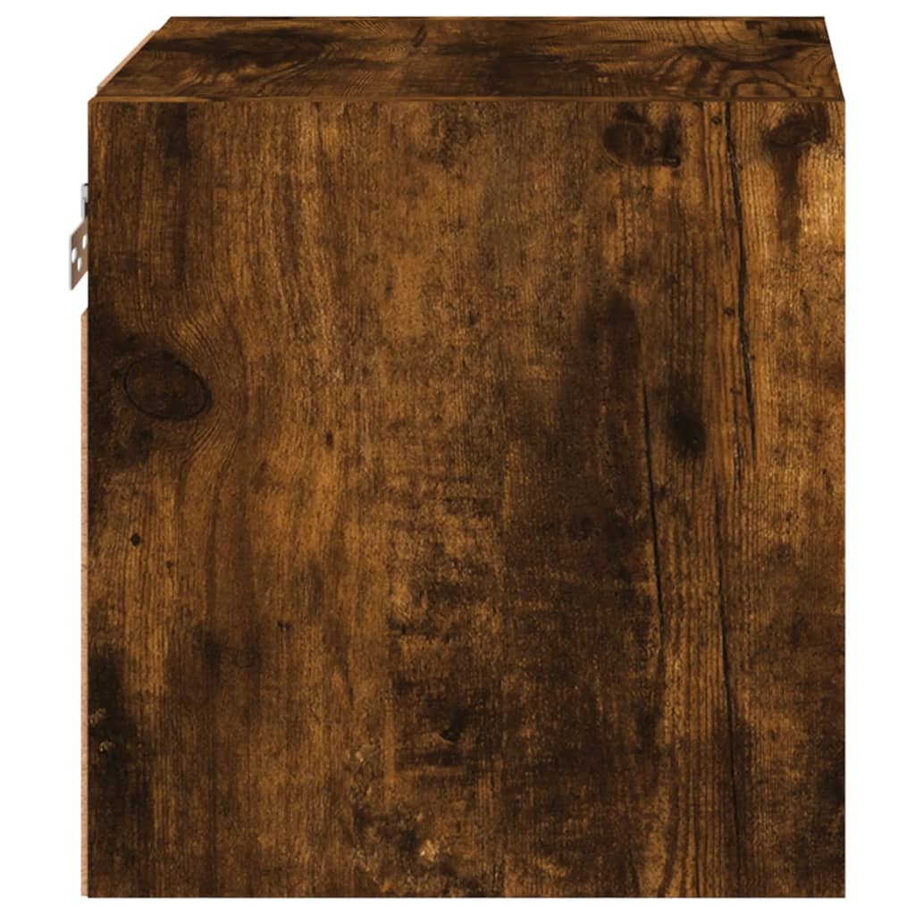 TV Wall Cabinet with LED Lights Smoked Oak 30x28.5x30 cm
