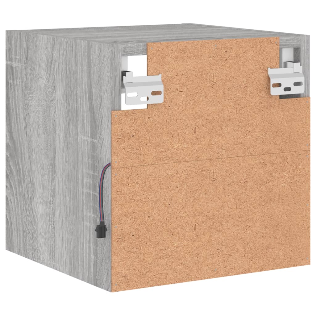 TV Wall Cabinets with LED Lights 2 pcs Grey Sonoma 30x28.5x30 cm