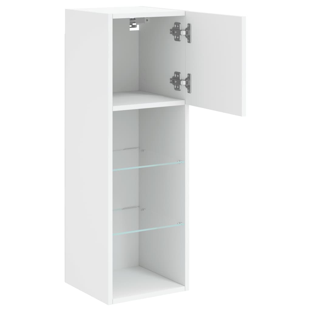 TV Cabinet with LED Lights White 30.5x30x90 cm