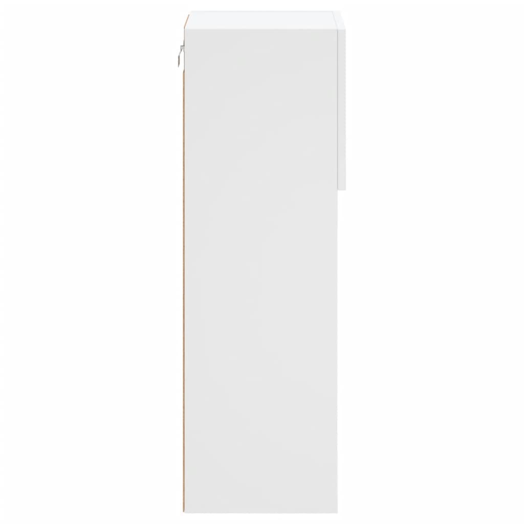TV Cabinet with LED Lights White 30.5x30x90 cm