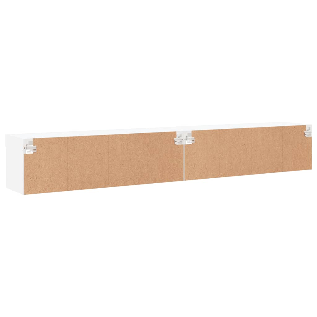 TV Cabinets with LED Lights 2 pcs White 100x30x30 cm