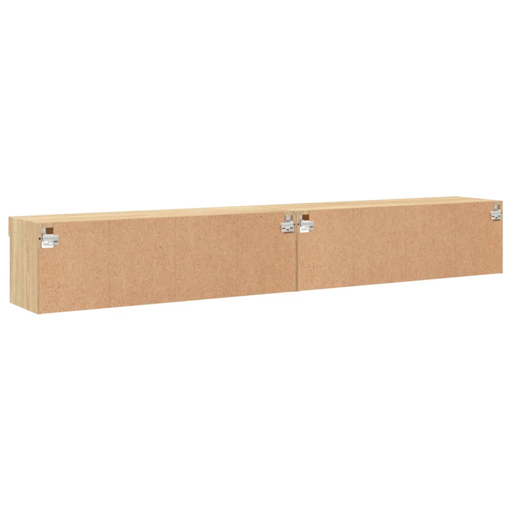 TV Cabinets with LED Lights 2 pcs Sonoma Oak 100x30x30 cm