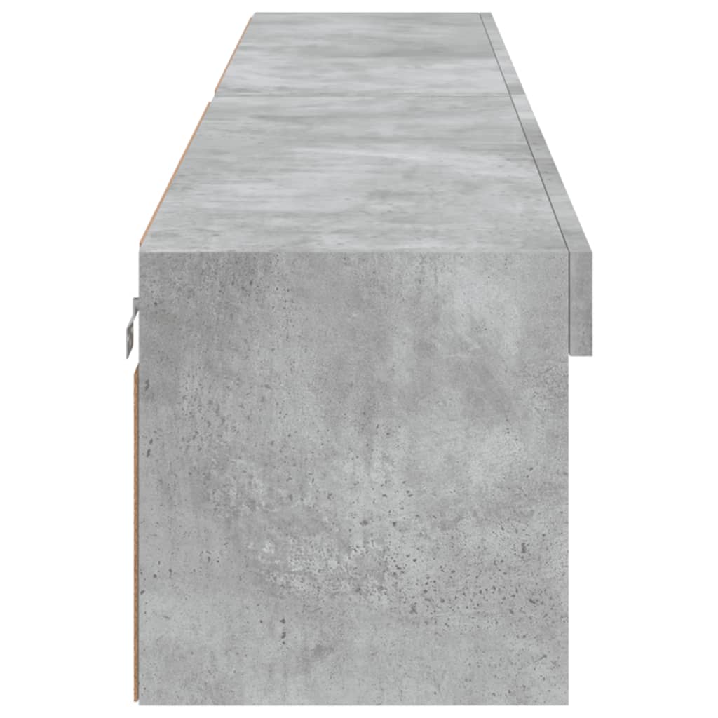 TV Cabinets with LED Lights 2 pcs Concrete Grey 100x30x30 cm