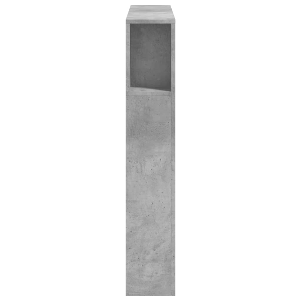 LED Headboard Concrete Grey 100x18.5x103.5 cm Engineered Wood