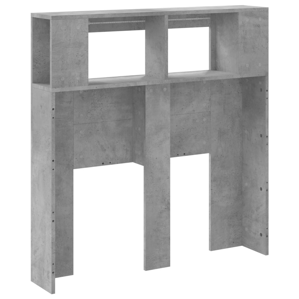 LED Headboard Concrete Grey 100x18.5x103.5 cm Engineered Wood