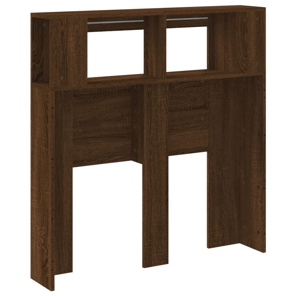 LED Headboard Brown Oak 100x18.5x103.5 cm Engineered Wood