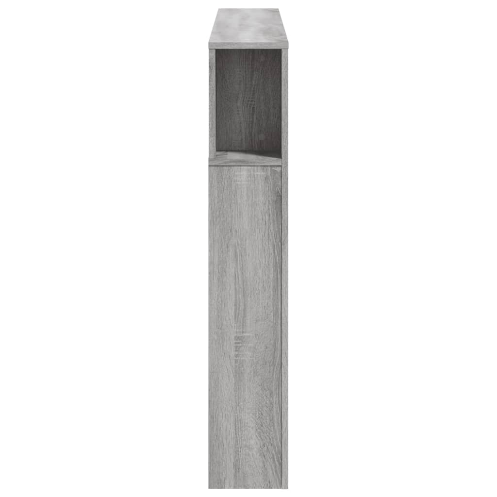 LED Headboard Grey Sonoma 140x18.5x103.5 cm Engineered Wood