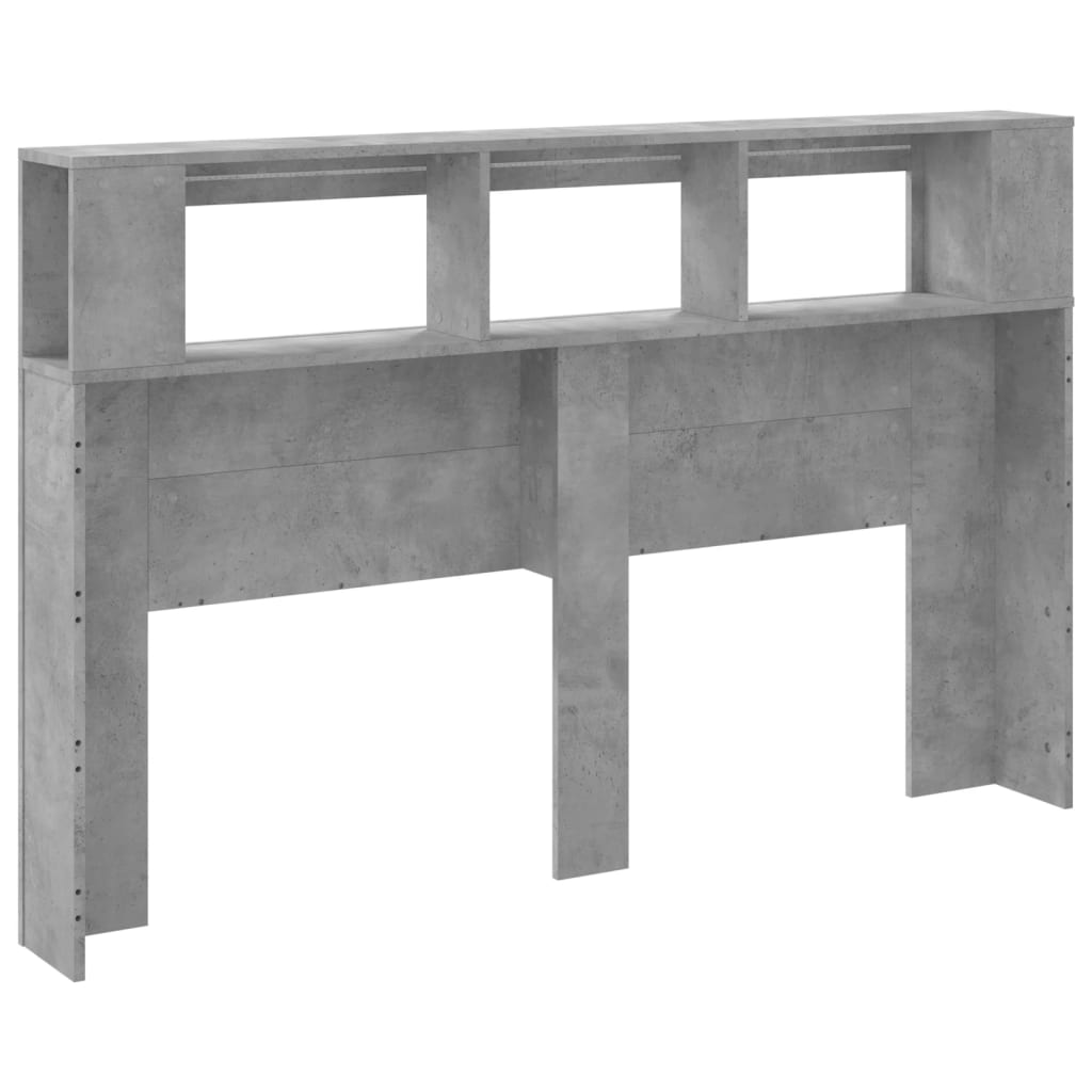 LED Headboard Concrete Grey 160x18.5x103.5 cm Engineered Wood