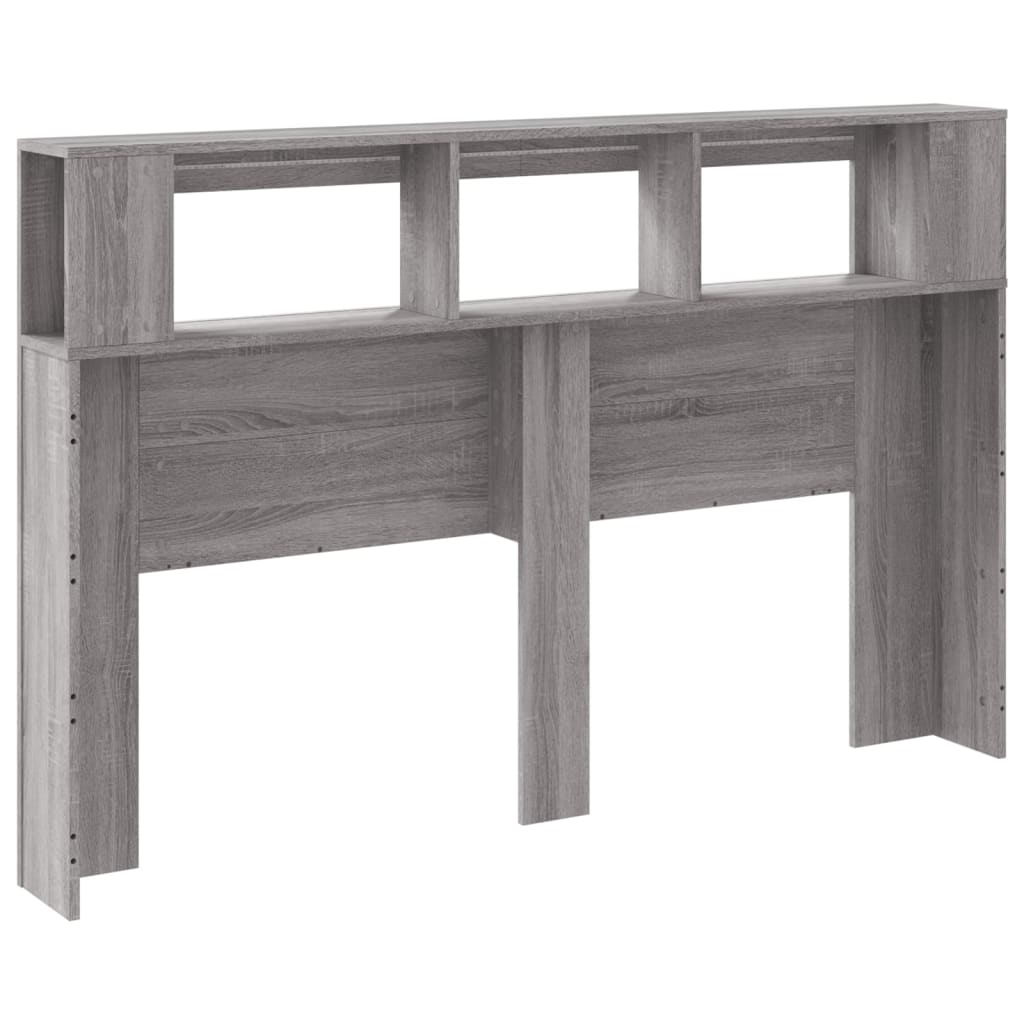 LED Headboard Grey Sonoma 160x18.5x103.5 cm Engineered Wood