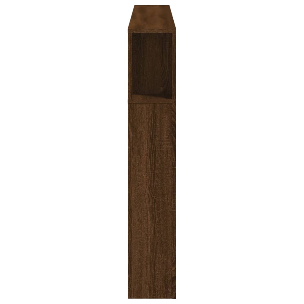 LED Headboard Brown Oak 160x18.5x103.5 cm Engineered Wood