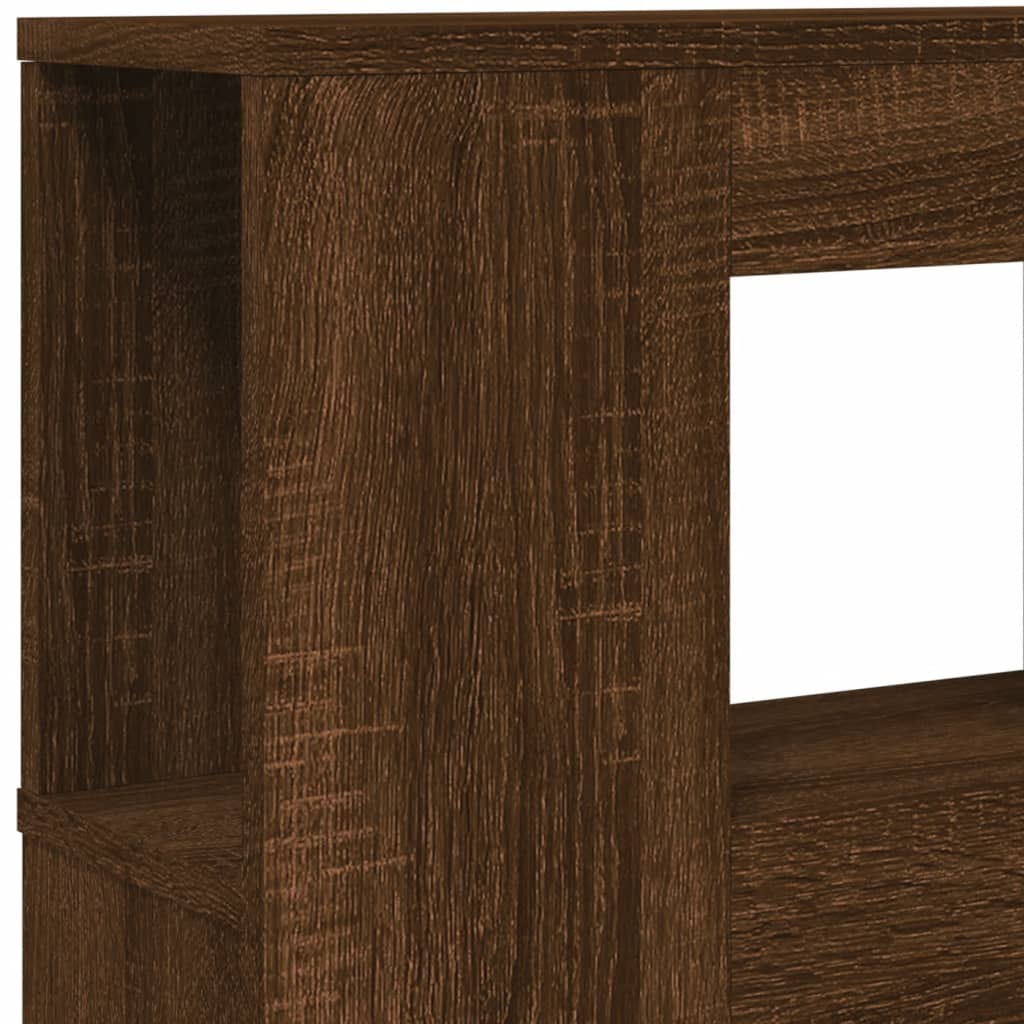 LED Headboard Brown Oak 160x18.5x103.5 cm Engineered Wood