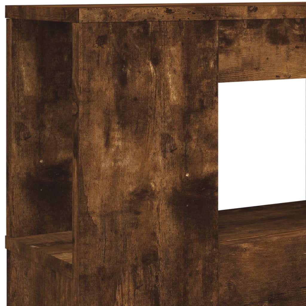 LED Headboard Smoked Oak 220x18.5x103.5 cm Engineered Wood