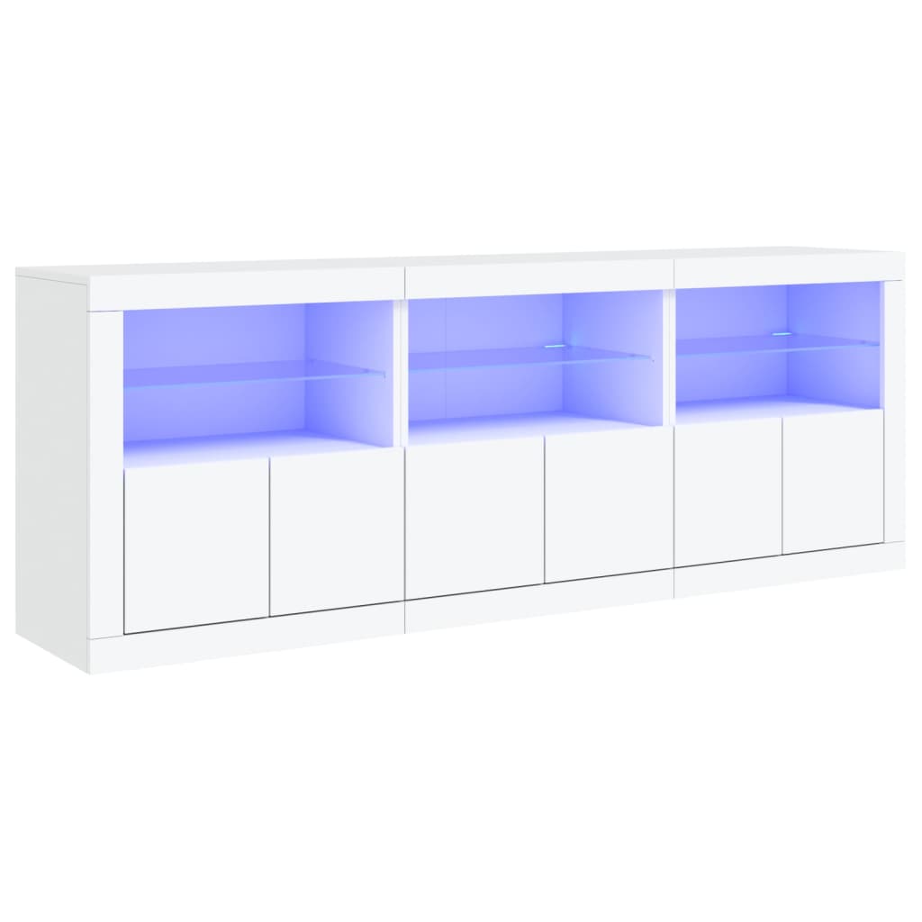 Sideboard with LED Lights White 181.5x37x67 cm