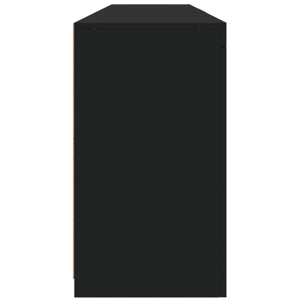 Sideboard with LED Lights Black 162x37x67 cm
