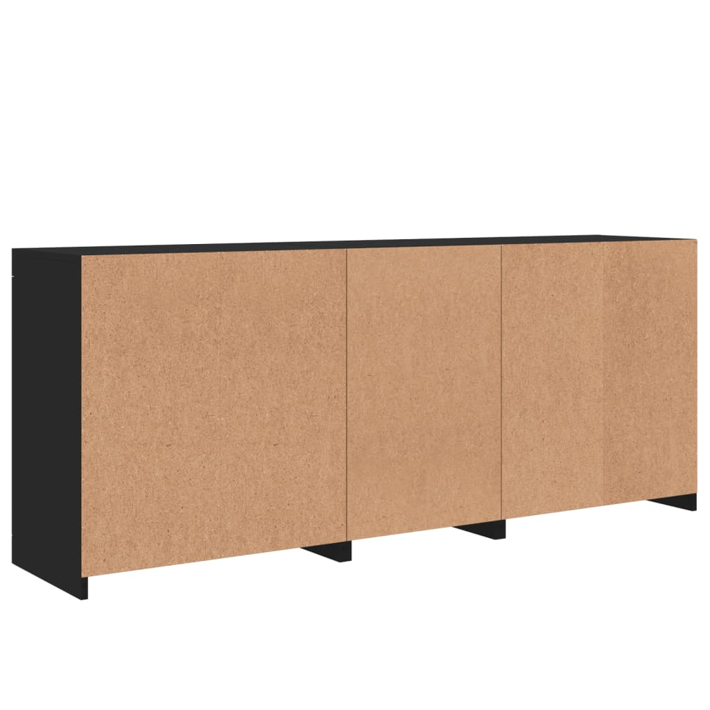 Sideboard with LED Lights Black 162x37x67 cm