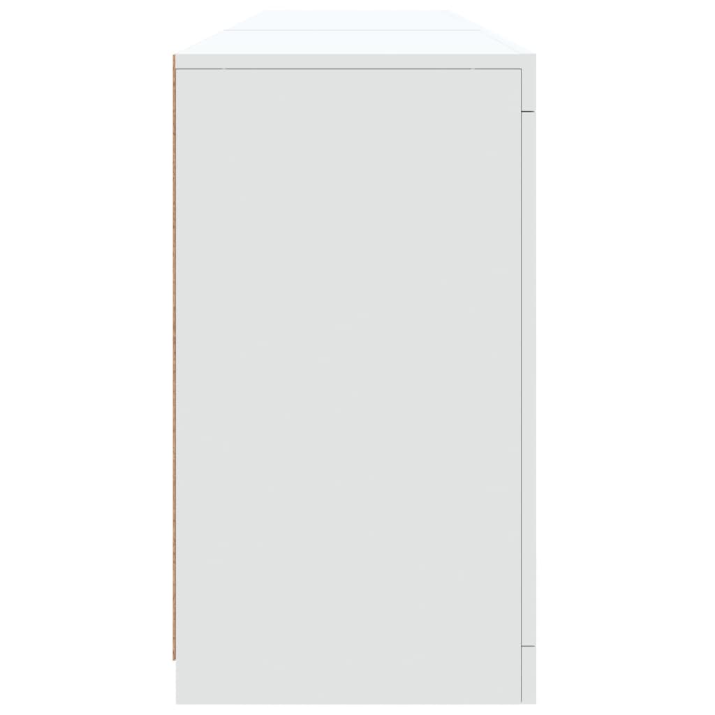 Sideboard with LED Lights White 181.5x37x67 cm