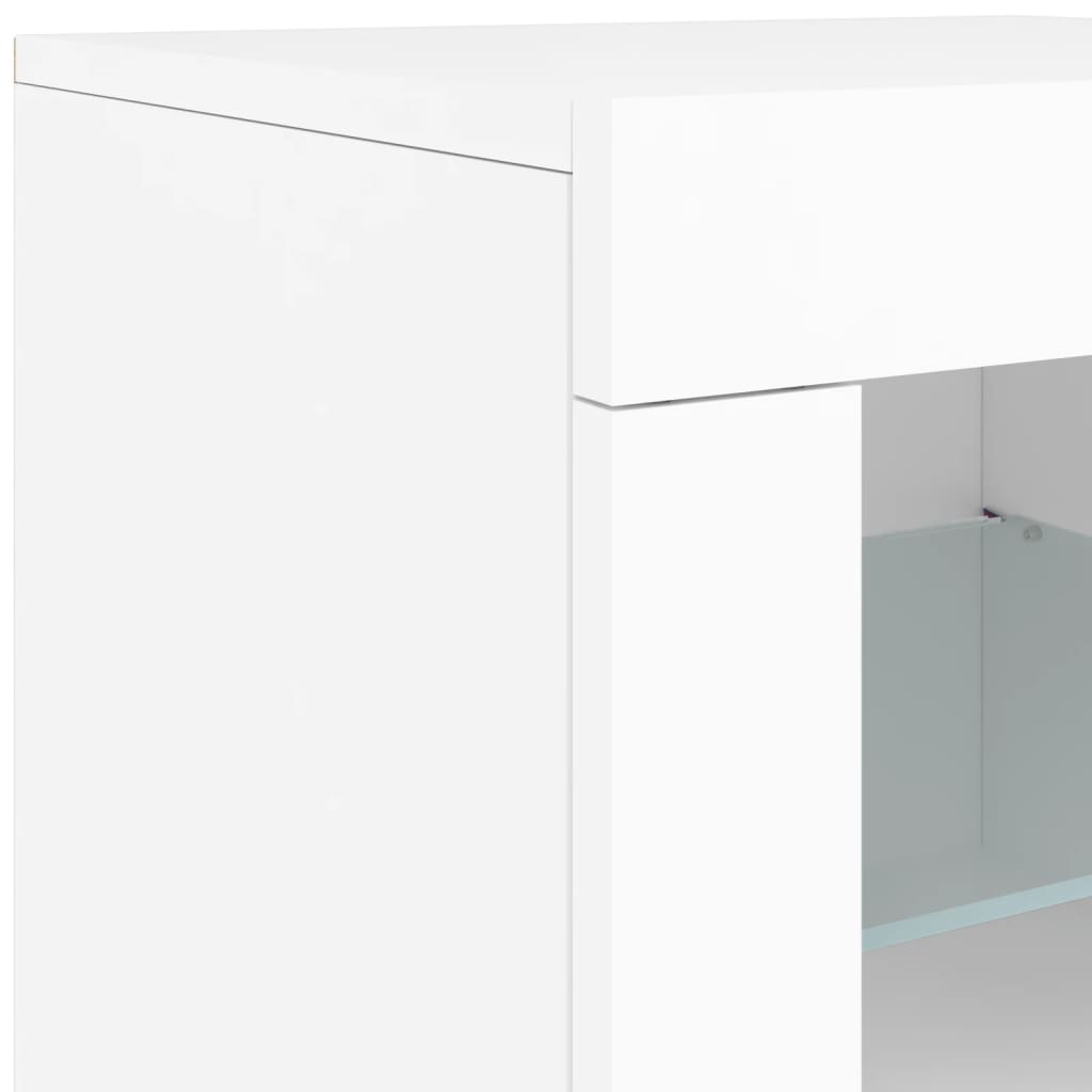 Sideboard with LED Lights White 181.5x37x67 cm