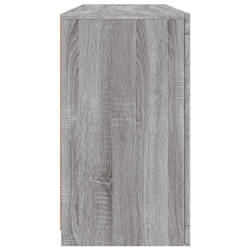 Sideboard with LED Lights Grey Sonoma 142.5x37x67 cm