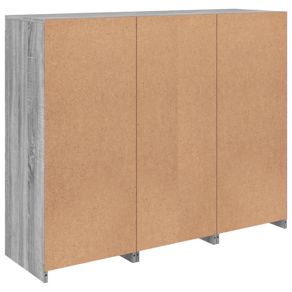 Sideboards with LED Lights 3 pcs Grey Sonoma Engineered Wood