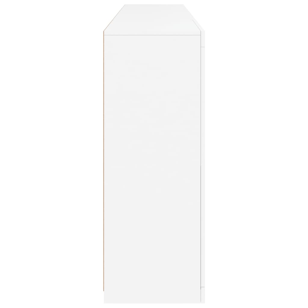 Sideboard with LED Lights White 202x37x100 cm