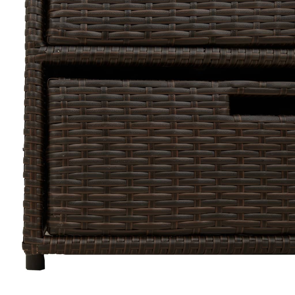 Outdoor Patio Poly Rattan Garden Storage Cabinet Unit With 3 Drawers