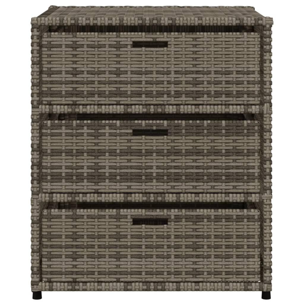 Outdoor Patio Poly Rattan Garden Storage Cabinet Unit With 3 Drawers