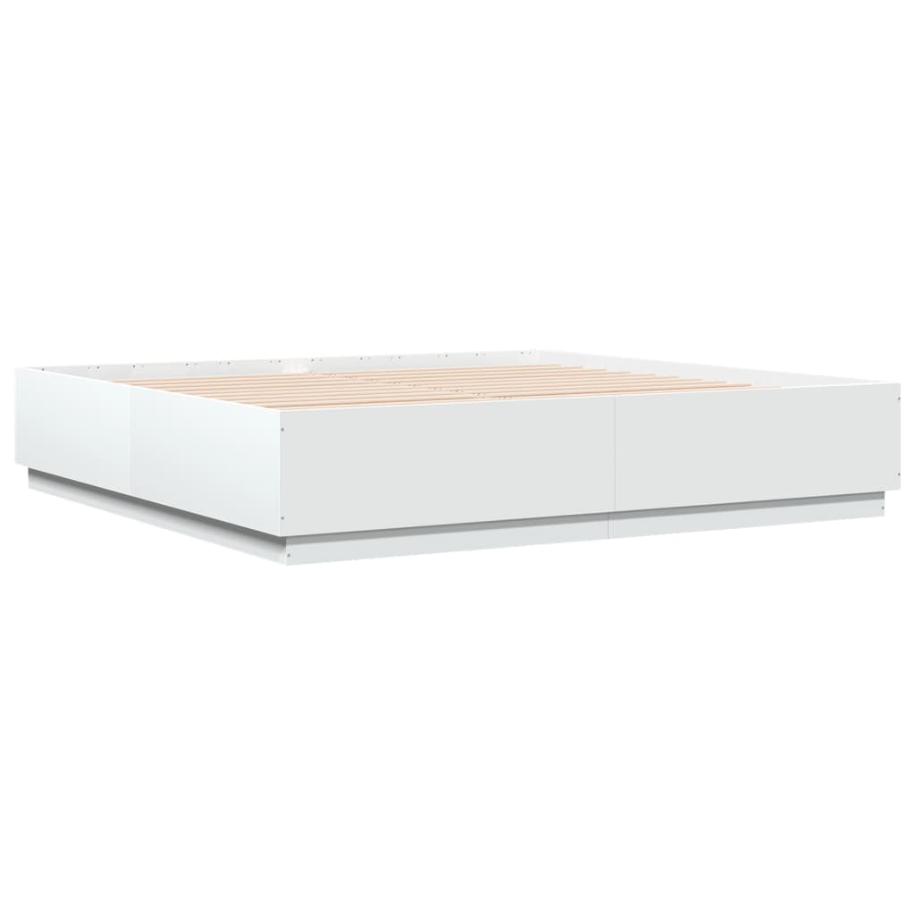 Bed Frame without Mattress White 180x200 cm Super King