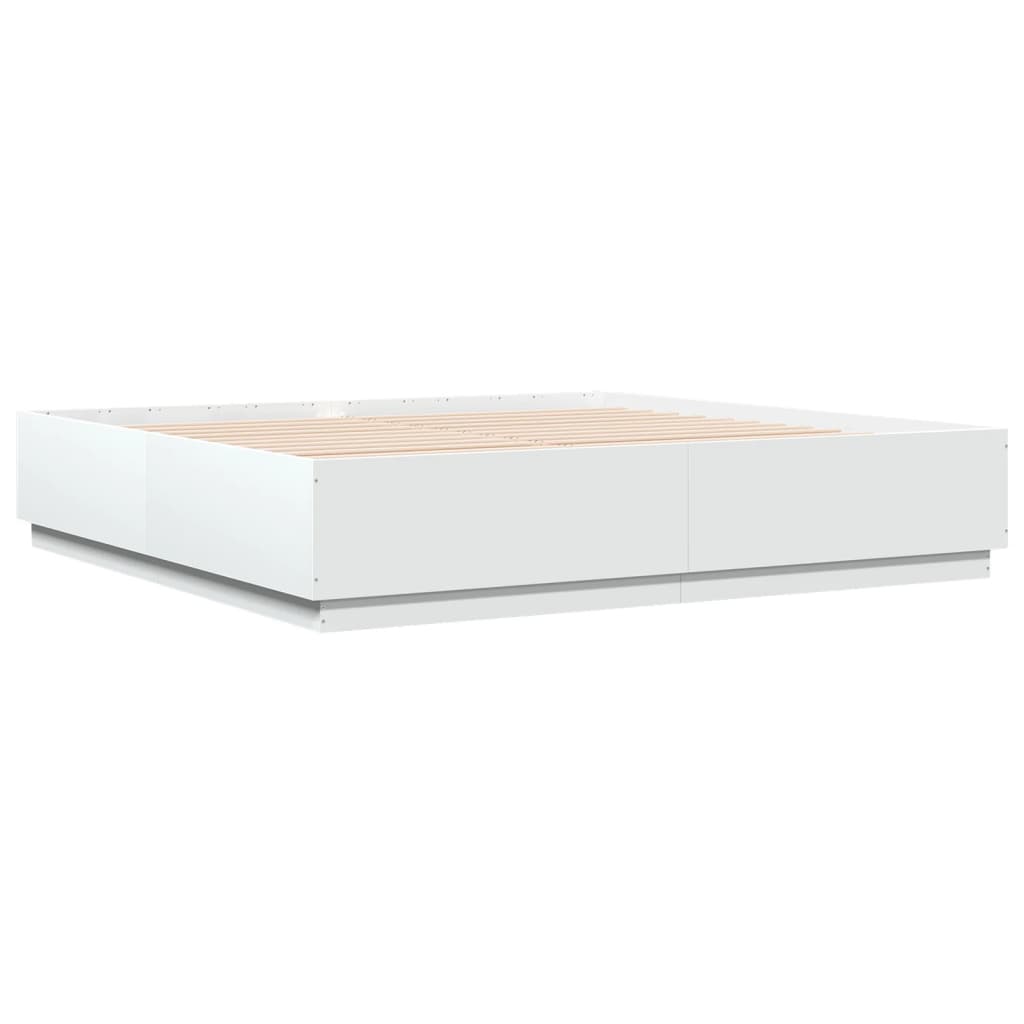 Bed Frame without Mattress White 180x200 cm Super King