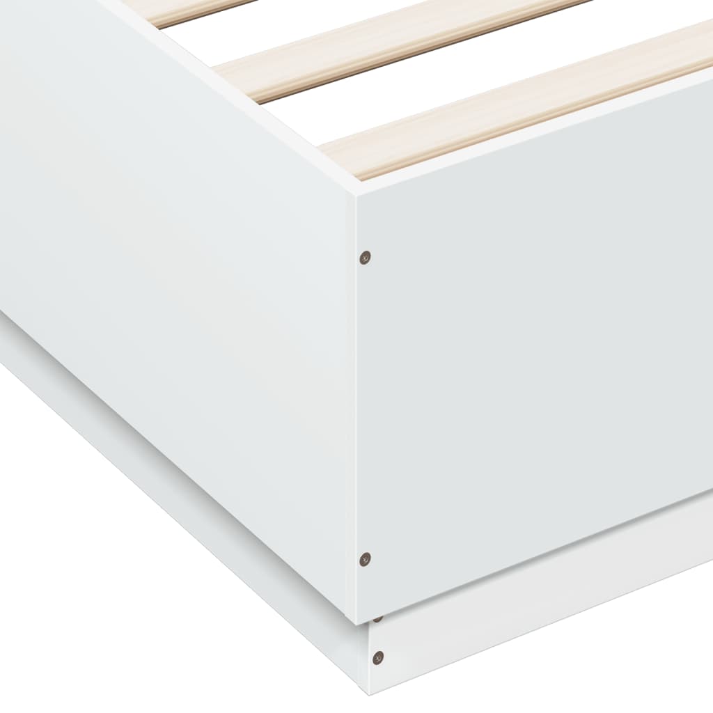 Bed Frame without Mattress White 180x200 cm Super King