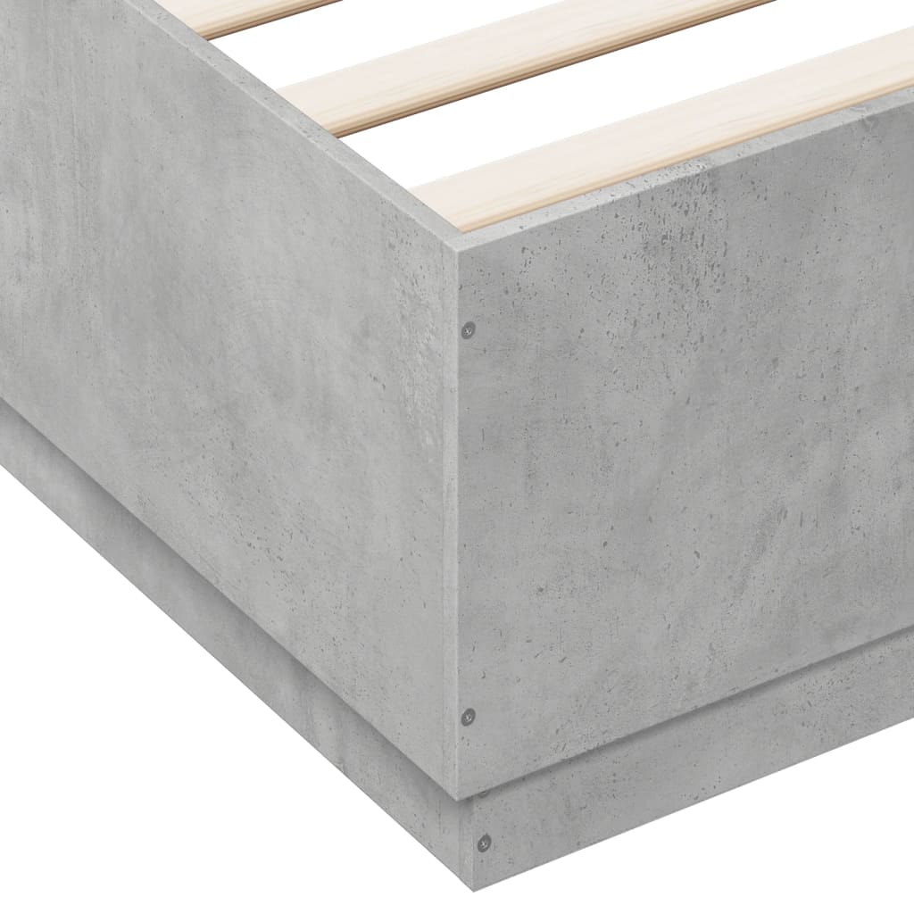 Bed Frame without Mattress Concrete Grey 160x200 cm